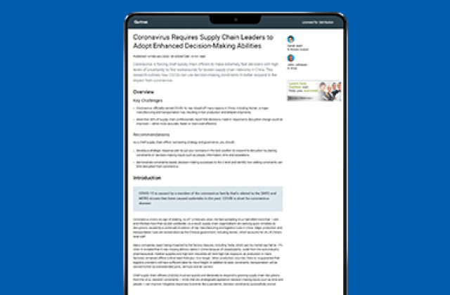 Gartner: Constraints-based decision-making can mitigate supply chain disruption from COVID-19