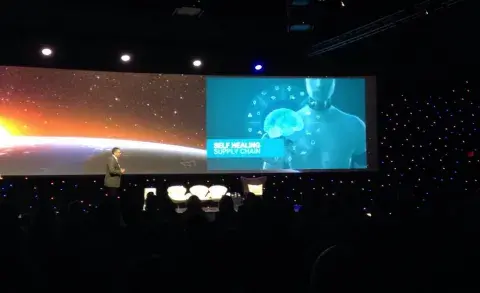 Photo of the stage of Kinexions where a presentation is happening