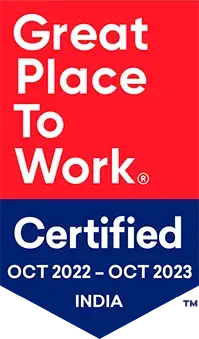 Great Place to Work India Certified Oct 2022 to Oct 2023 logo