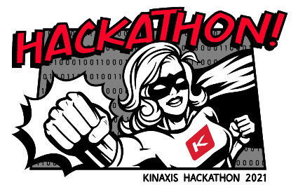 Kinaxis Hackathon 2021 logo, a superhero