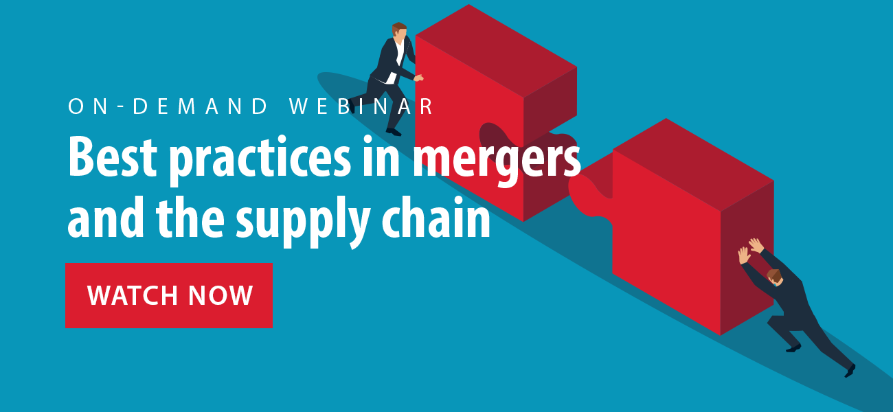 Watch the on-demand webinar "Best practices in mergers and the supply chain" 